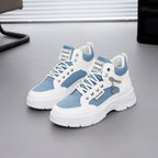 Damen High-Top Sneakers mit auffälligem Leopardenmuster und trendiger Sohle R&B