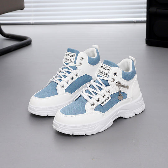 Damen High-Top Sneakers mit auffälligem Leopardenmuster und trendiger Sohle R&B