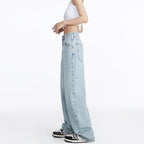 Damen weite Jeans im lässigen Stil mit hohem Bund und komfortablem Schnitt R&B
