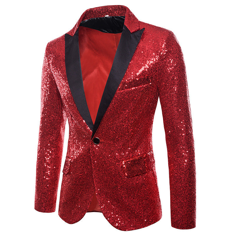 Herren Pailletten Formal Blazer R&B