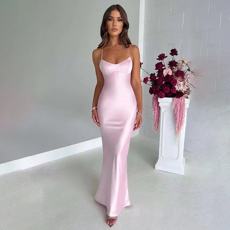Damen elegantes Kleid mit schmalem Schnitt und trägerloser Silhouette EB