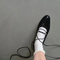 Damen edle Lackleder-Schuhe mit raffiniertem Schnürdesign R&B