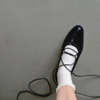 Damen edle Lackleder-Schuhe mit raffiniertem Schnürdesign R&B