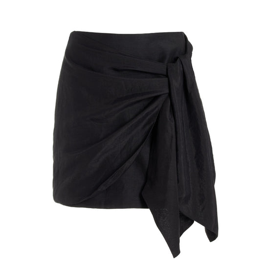 Damen elegantes Wickelkleid mit asymmetrischem Schnitt R&B