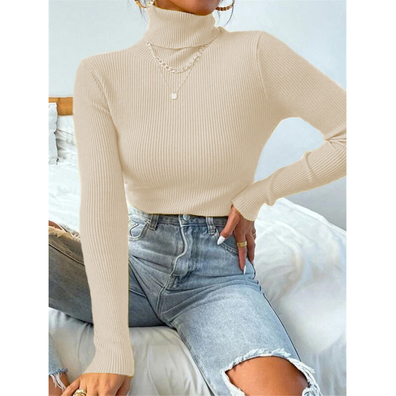 Damen Eleganter Rollkragenpullover mit feiner Rippstruktur R&B