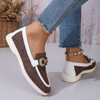 Damen modische Slipper mit elegantem Goldverzierungsdetail R&B