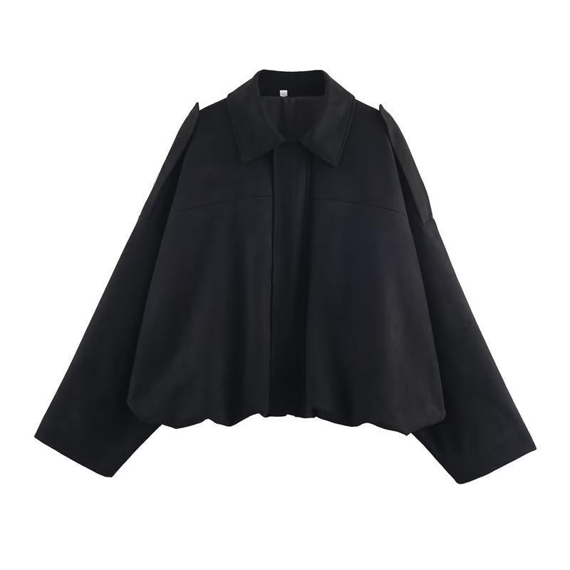 Damen Freizeitjacke im modischen Oversized-Design mit praktischen Taschen R&B