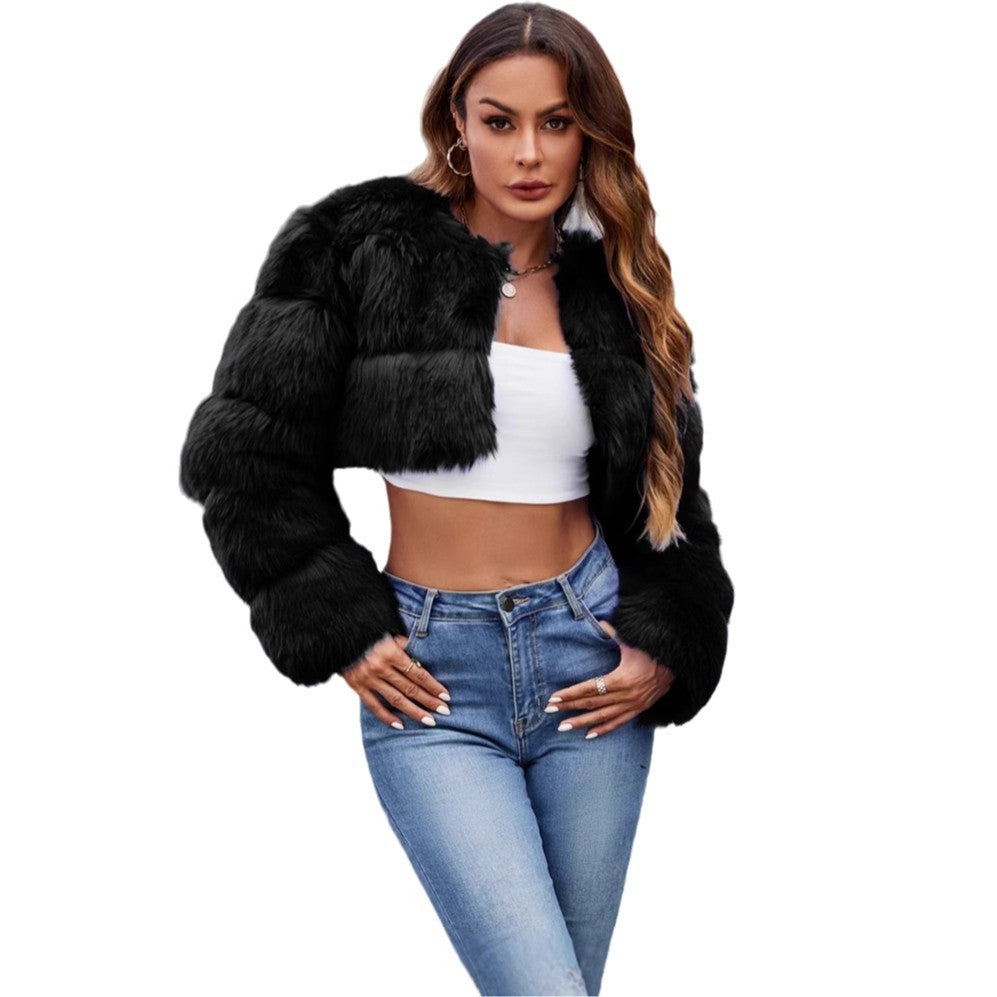 Damen Kurze Pelzjacke R&B