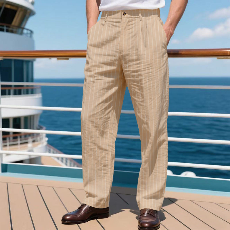 Herren elegante Anzughose mit schmalen Nadelstreifen R&B