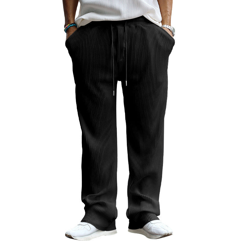 Herren lässige Freizeithose mit elastischem Bund und gepunktetem Textilmuster R&B