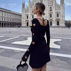 Damen Minikleid mit Herz-Details und asymmetrischem Ausschnitt R&B