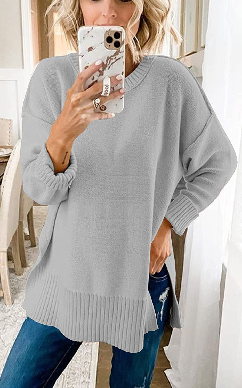Damen Übergroßer Strickpullover R&B