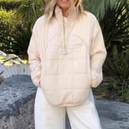 Steppjacke Damen mit hohem Kragen und Reißverschluss