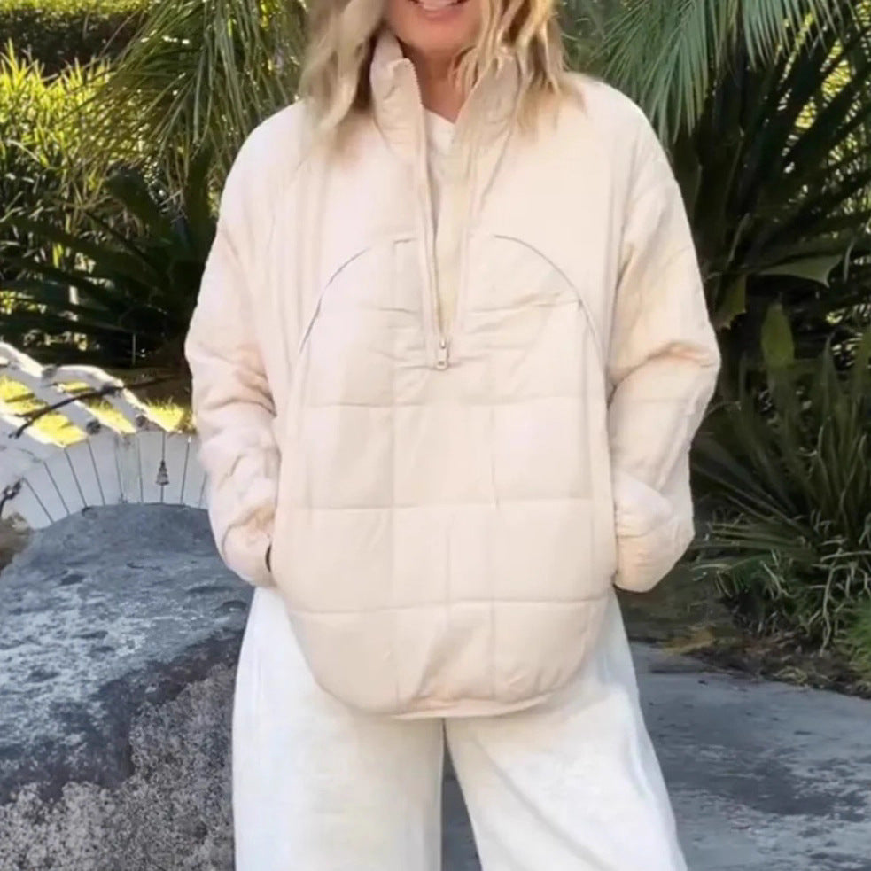 Steppjacke Damen mit hohem Kragen und Reißverschluss