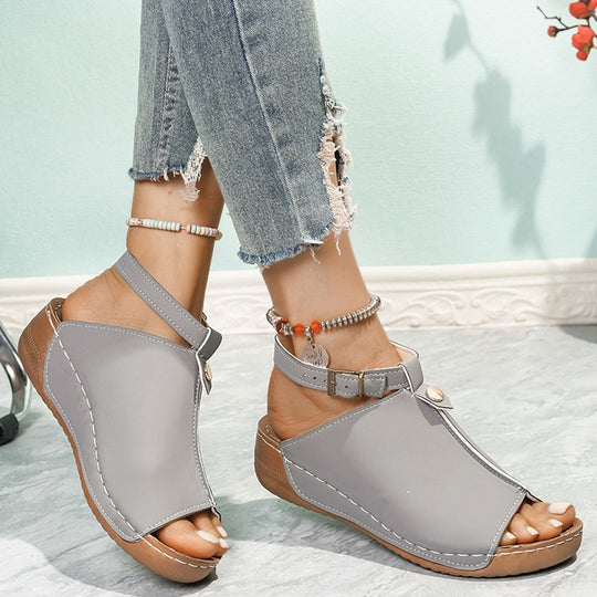 Damen Komfortable Zehentrenner-Sandalen mit verstellbarem Riemendesign R&B