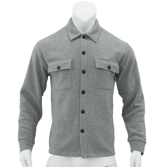 Herren nan Wollmix-Hemdjacke mit aufgesetzten Brusttaschen durchgehender Knopfleiste und Kentkragen R&B