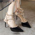 Damen elegante High Heel Sandalen mit strategischer Riemenverzierung R&B