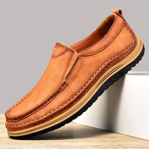 Herren Bequeme Slipper aus hochwertigem Leder mit rutschfester Sohle R&B