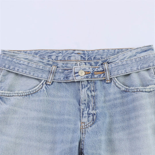 Damen Weite Jeanshose im lässigen Schnitt mit seitlichen Schlitzen R&B