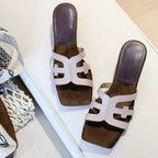 Damen elegante Pantoletten mit modischem Riemchen-Design R&B