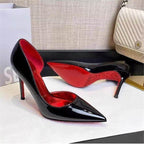 Damen spitze Stiletto Pumps mit glänzender Oberfläche R&B