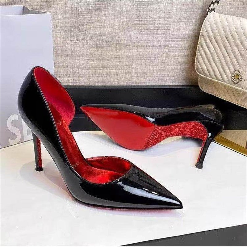 Damen spitze Stiletto Pumps mit glänzender Oberfläche R&B