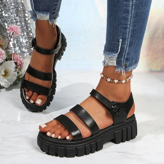 Damen Komfortable Riemensandalen mit robustem Profil R&B