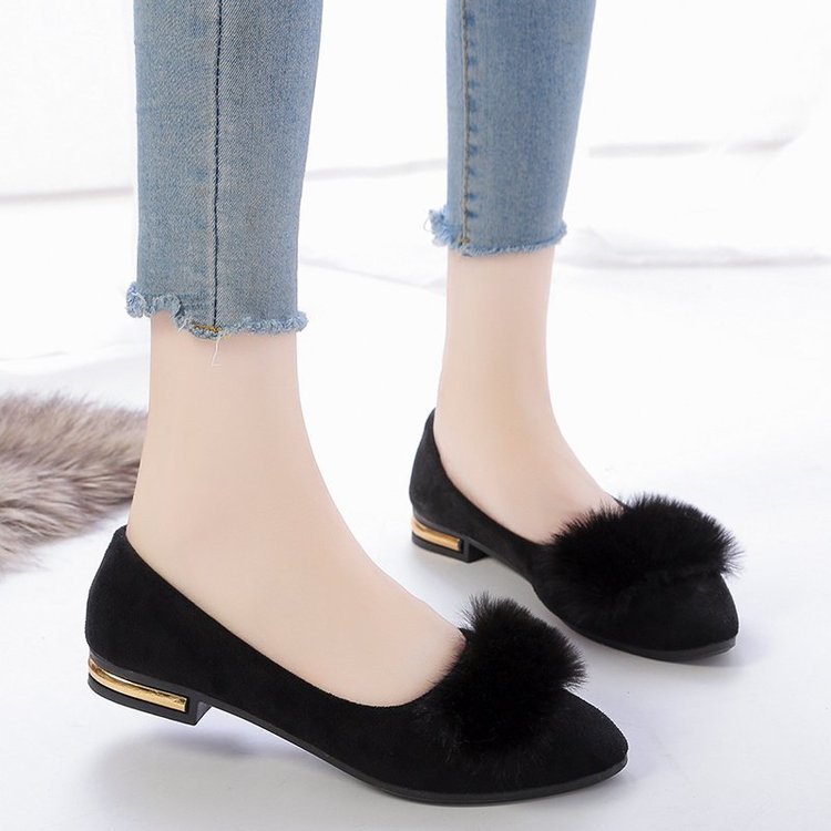 Damen Ballerinas mit dekorativem Pelzdetail R&B