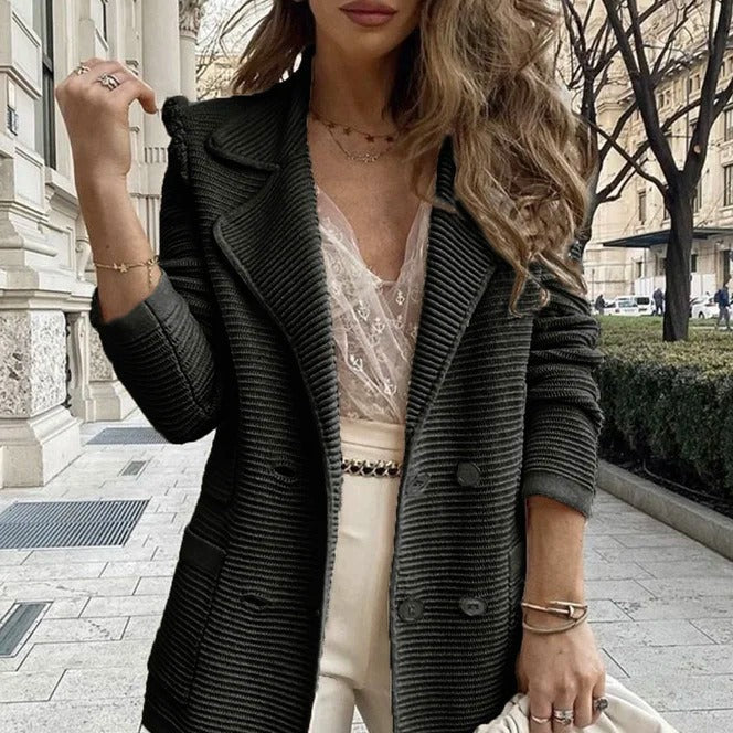 Damen Schnittiger Strickblazer R&B