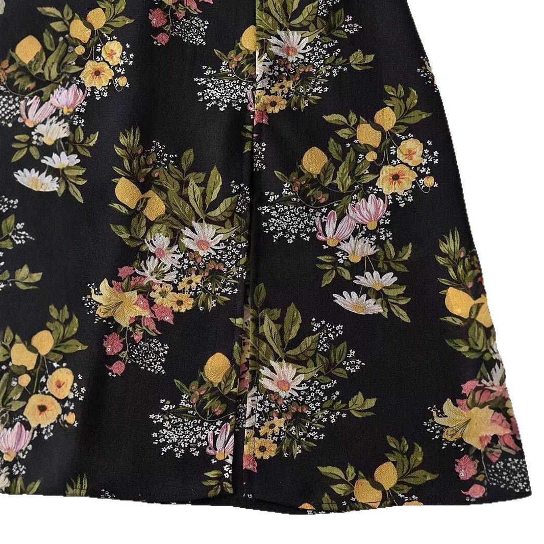 Damen Maxikleid mit floralem Design und zarten Spaghettiträgern R&B