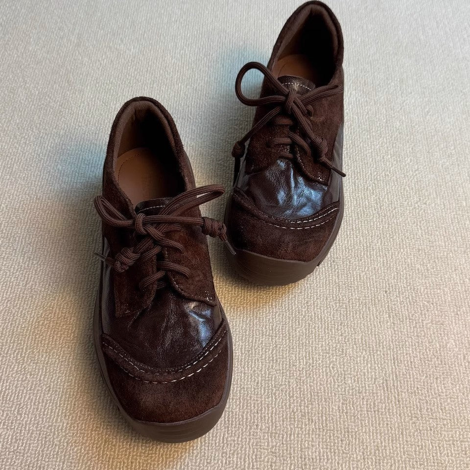 Damen modische Schnürschuhe mit hochwertiger Lederverarbeitung und bequemer Sohle R&B