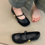 Damen elegante Ballerina-Schuhe mit dekorativer Schnalle und komfortablem Fußbett R&B
