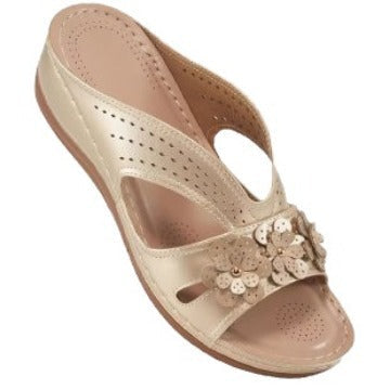 Damen Komfortable Clogs mit floralen Applikationen und atmungsaktiven Einsätzen R&B