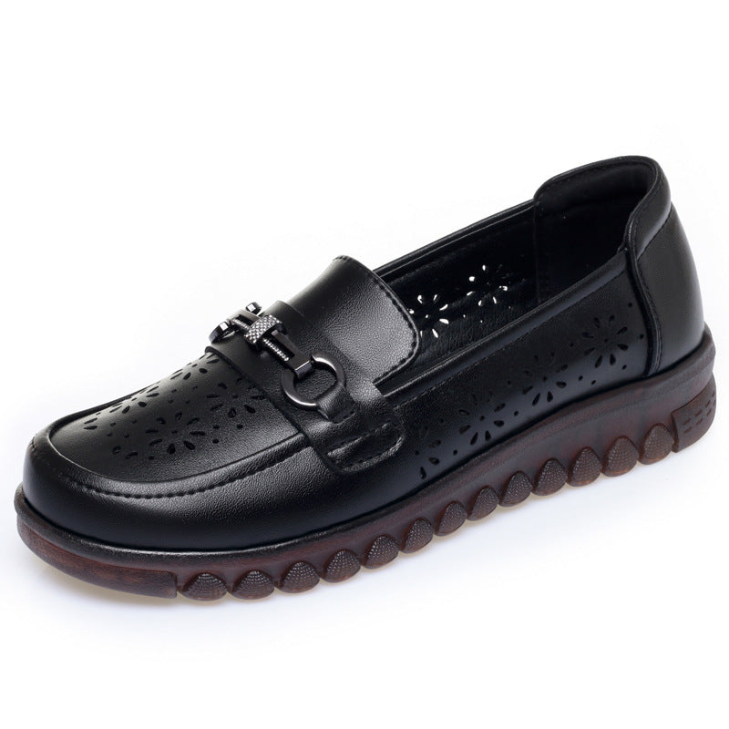 Damen Bequeme Mokassins mit luftiger Perforation und modischem Schmuckdetail R&B