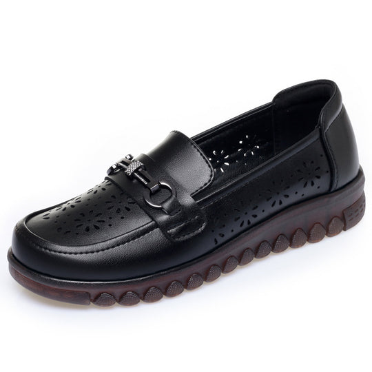 Damen Bequeme Mokassins mit luftiger Perforation und modischem Schmuckdetail R&B