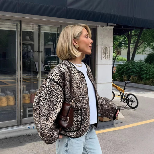 Damen attraktive Jacke im angesagten Leopardenmuster R&B