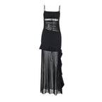 Damen Transparente Chiffon-Maxikleid mit Rüschendetails R&B