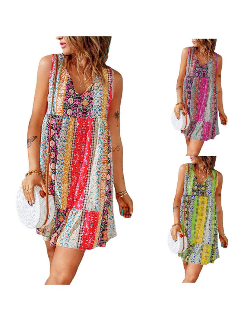 Damen Sommerliches Mustermix Kleid R&B