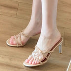 Damen glamouröse High Heel Sandalen mit funkelnden Strassverzierungen R&B