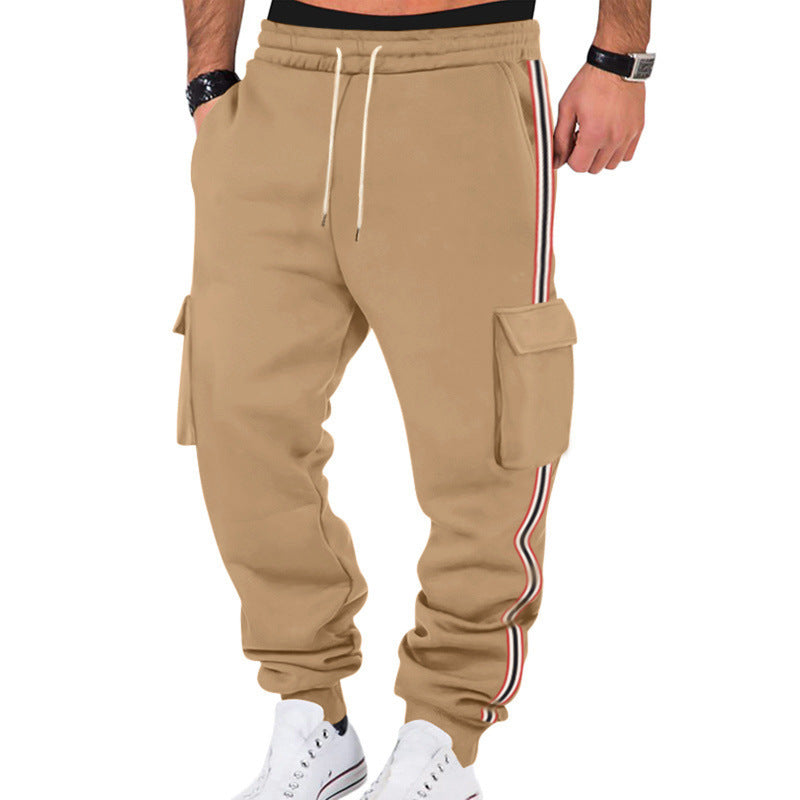 Herren nan sportliche Cargojogginghose mit Kordelzug und Klappentaschen R&B