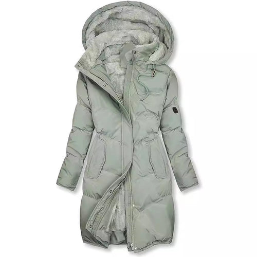 Damen gefütterter Winterparka mit abnehmbarer Kapuze und weichem Innenfutter R&B