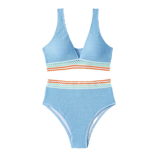 Damen Hochgeschnittener Designer-Einteiler mit Musterelementen R&B