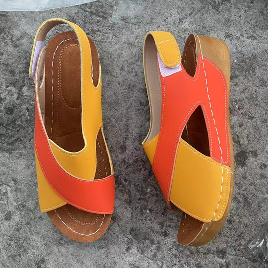Damen offene Sandalen mit modischem Fächerdesign R&B