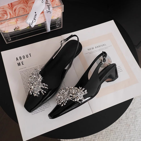 Damen Slingback-Pumps mit funkelnden Metallapplikationen und elegantem Design R&B