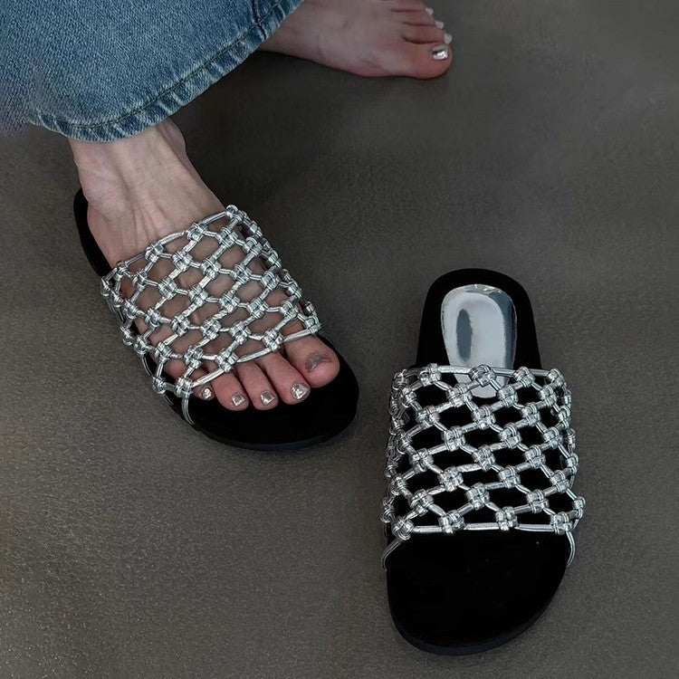 Damen Komfortable Clogs mit geflochtenem Design und gepolsterter Innensohle R&B