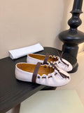 Damen elegante Ballerinas mit modischem Riemen und rutschfester Sohle R&B