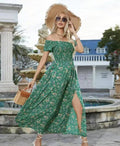 Damen Maxikleid mit off-shoulder Schnitt und floralem Design R&B