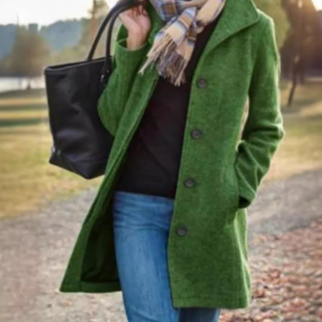 Damen elegante Wollmantel R&B