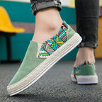 Damen Slip-On Espadrilles mit buntem Ethnodruck R&B