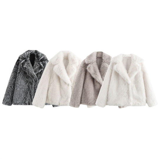 Damen Kuschelige Kunstfelljacke R&B